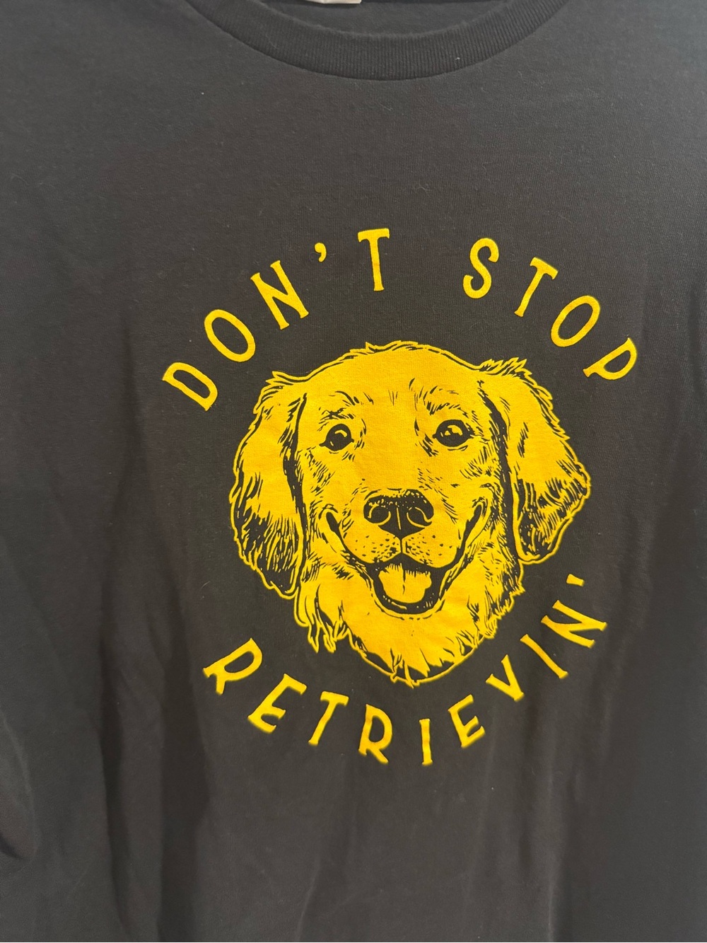 Delta Black Tee with Yellow Retriever Graphic